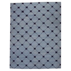 Tapis Kilim turc tissé à la main Début du 21e siècle Bleu marine 10'4" X 13'11"
