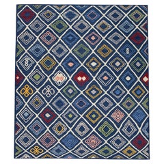 Turkish Kilim Handwoven Flatweave Rug in Blue Multicolor 8'11" X 10'5"