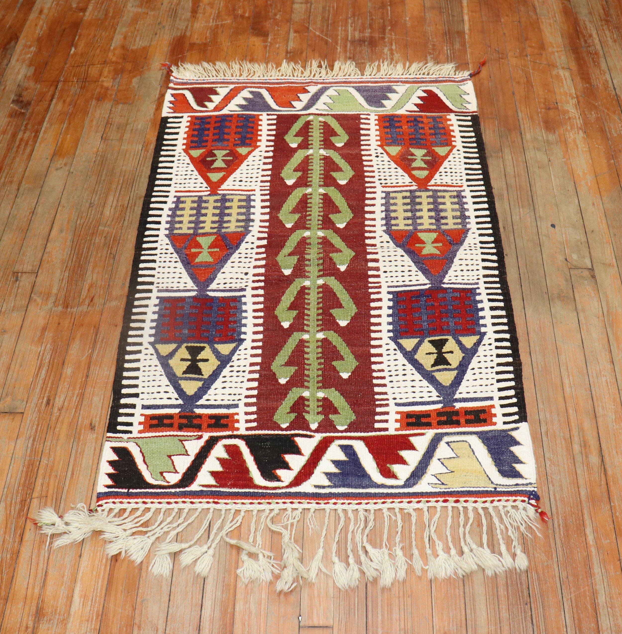 Adirondack Turkish Kilim Prayer Scatter Size Rug For Sale