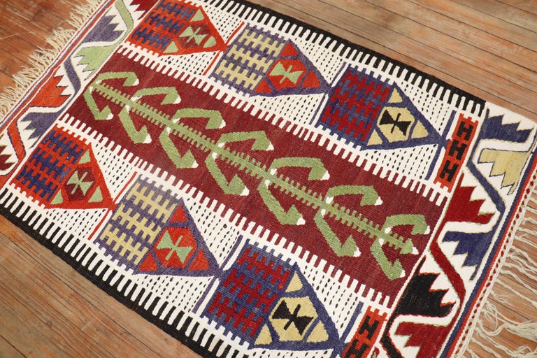 Turkish Kilim Prayer Scatter Size Rug For Sale at 1stDibs