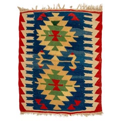 Turkish Kilim Rug, 3.4' x 2.8'