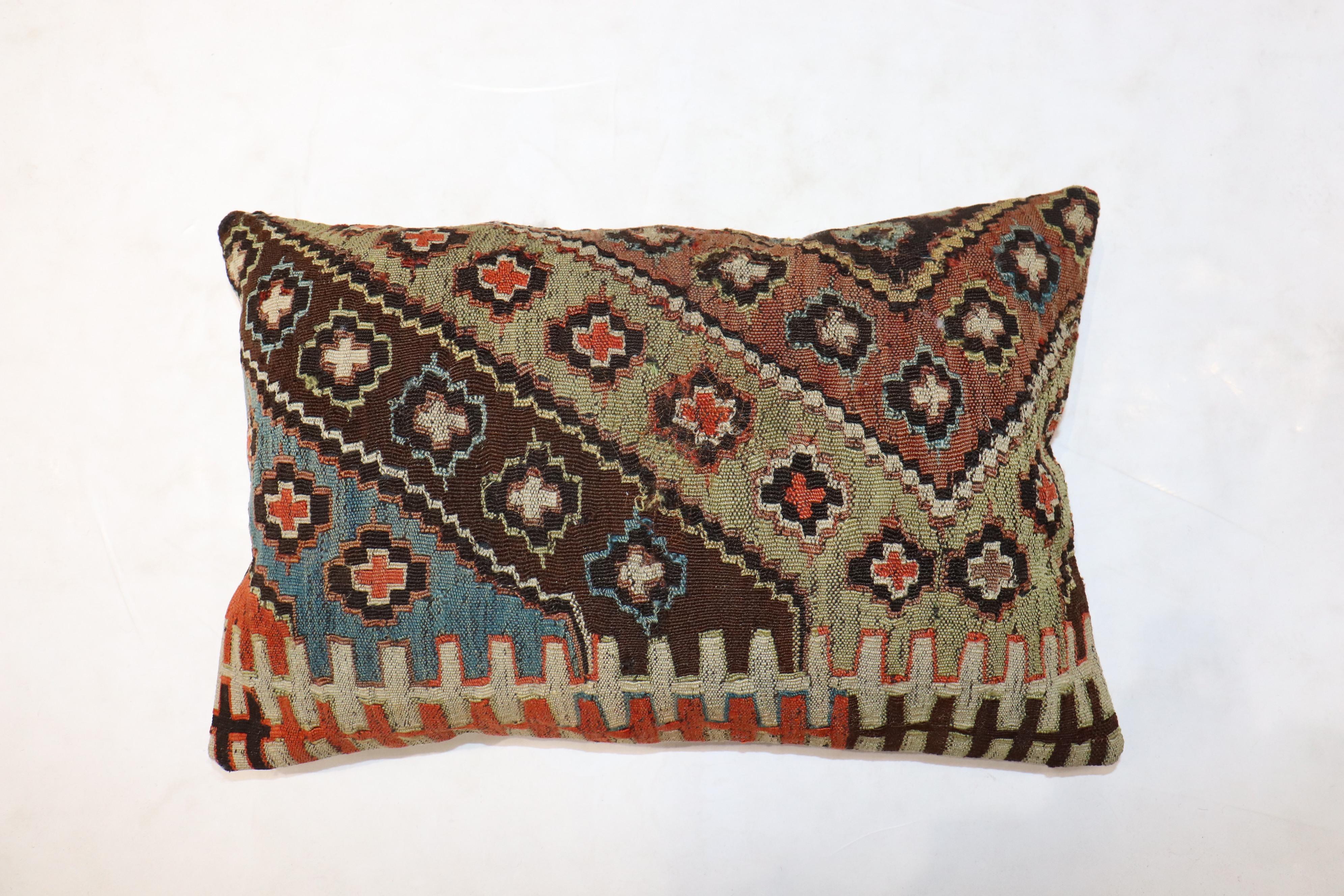 Turkish Kilim Rug Pillow In Good Condition In New York, NY