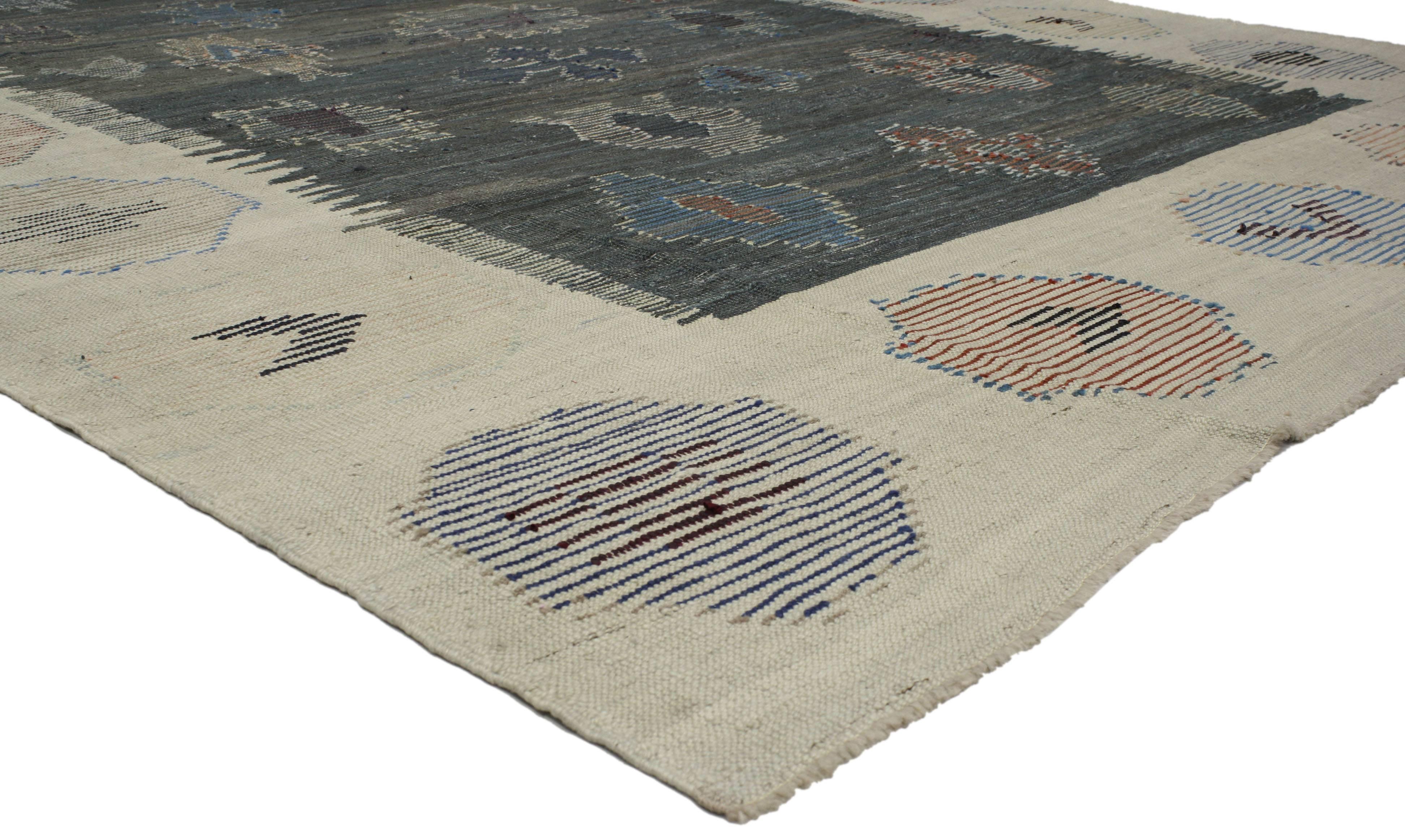 New Contemporary Turkish Kilim Area Rug with Modern Tribal Style 5