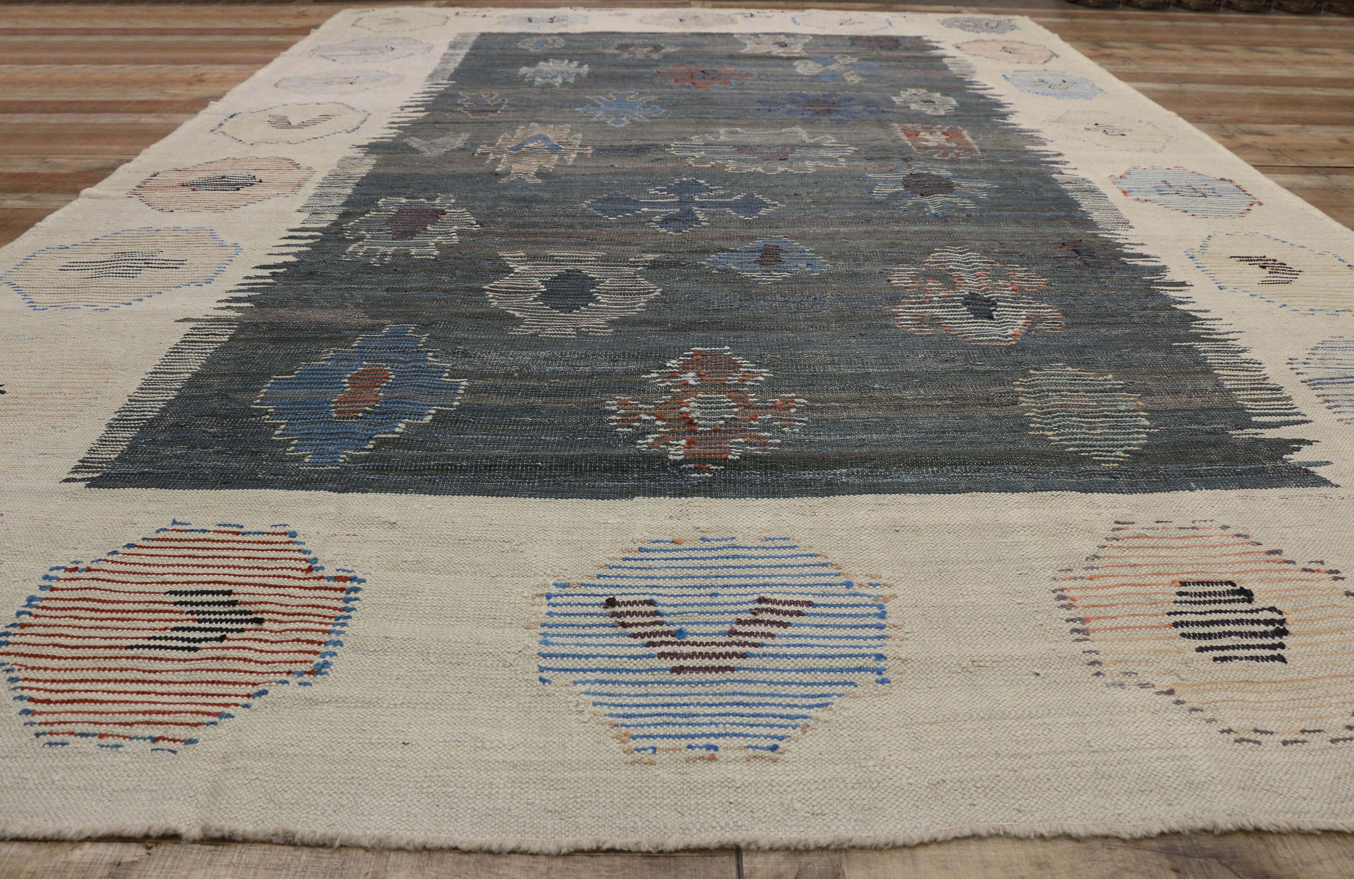 New Contemporary Turkish Kilim Area Rug with Modern Tribal Style 3