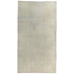 Turkish Kilim Rug with White Tribal Details on Ivory Field