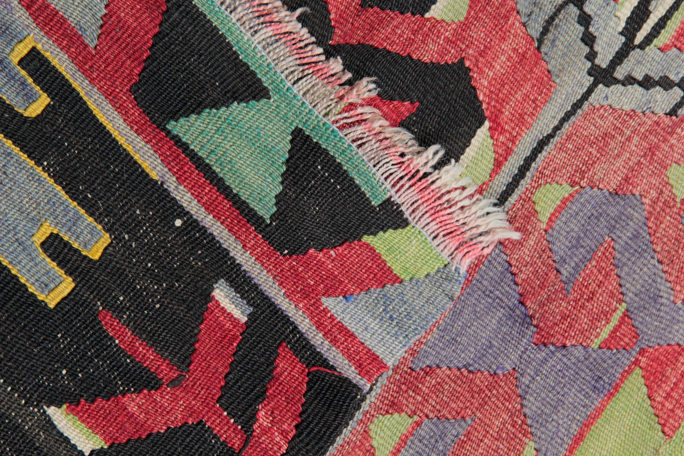 Alfombras turcas Kilim, Alfombra antigua Runner, Alfombras geométricas hechas a mano Sale Teñido con vegetales en venta