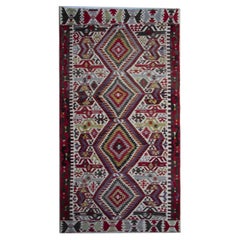 Turkish Kilim Rugs, Vintage Rugs UK, Geometric Handmade Carpet Rugs Sale