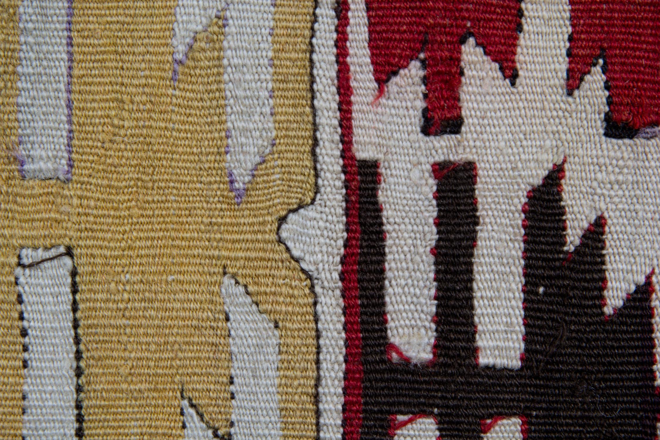 Türkischer Kelim Läufer 1890er Jahre Tribal Geometrische Wolle Flachgewebe 390x163cm im Angebot 2