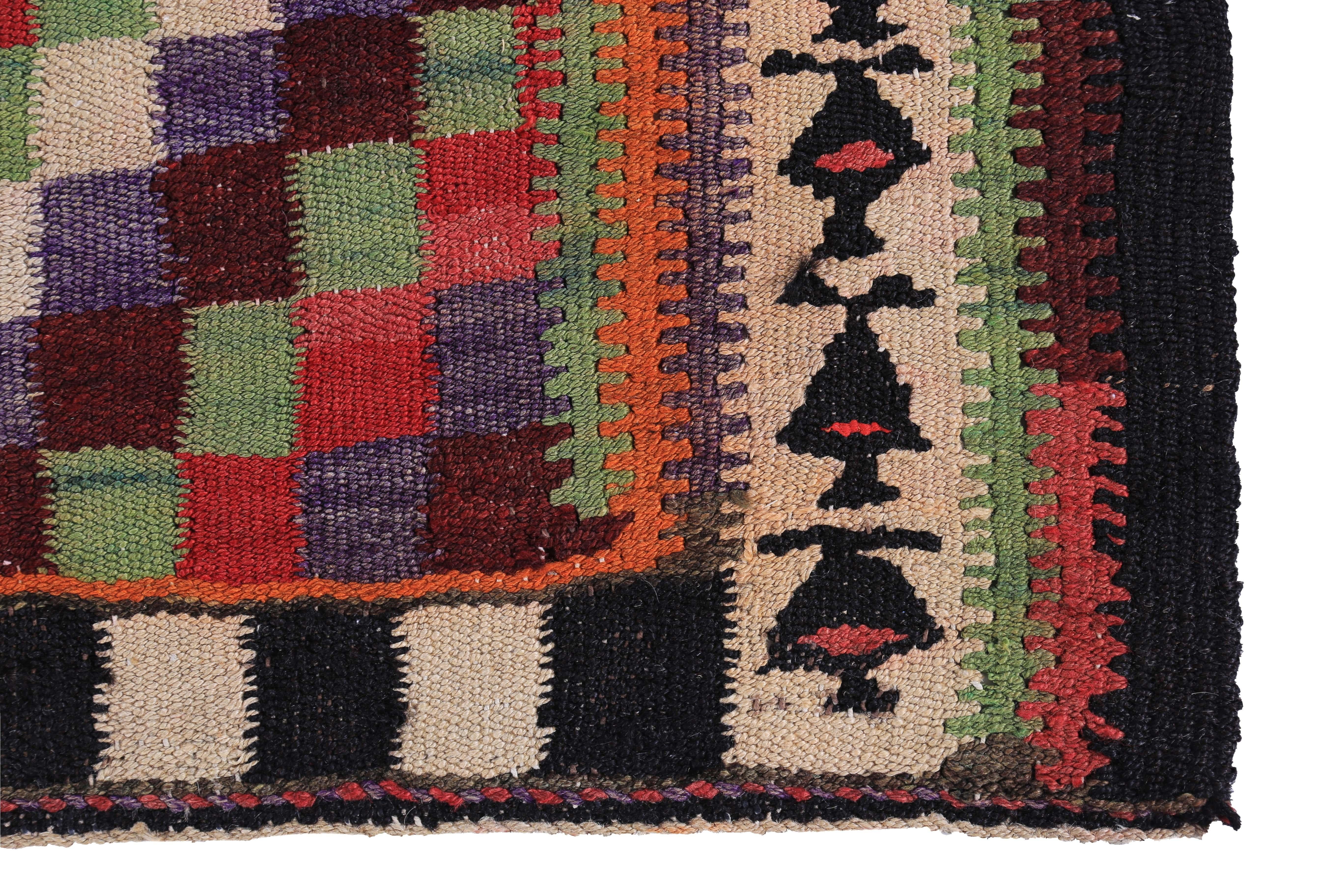 green checkered rug