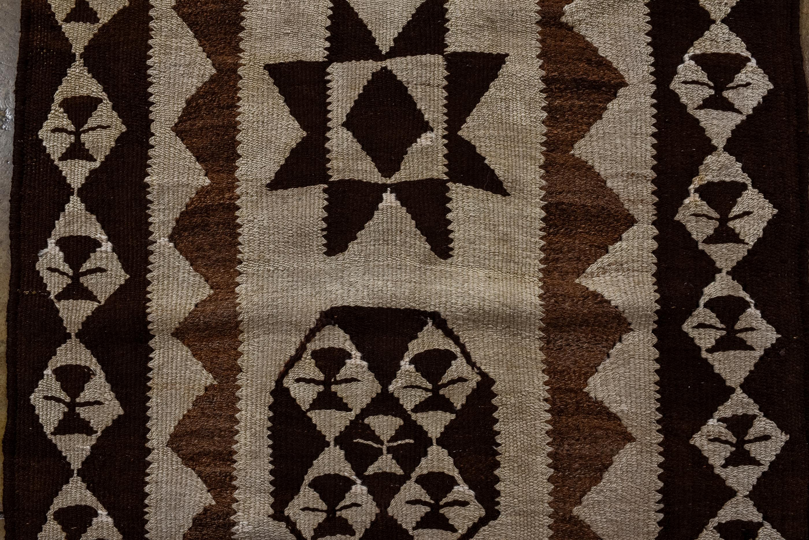 20th Century Turkish Kilim Runner with Ecru Field and Brown Border For Sale