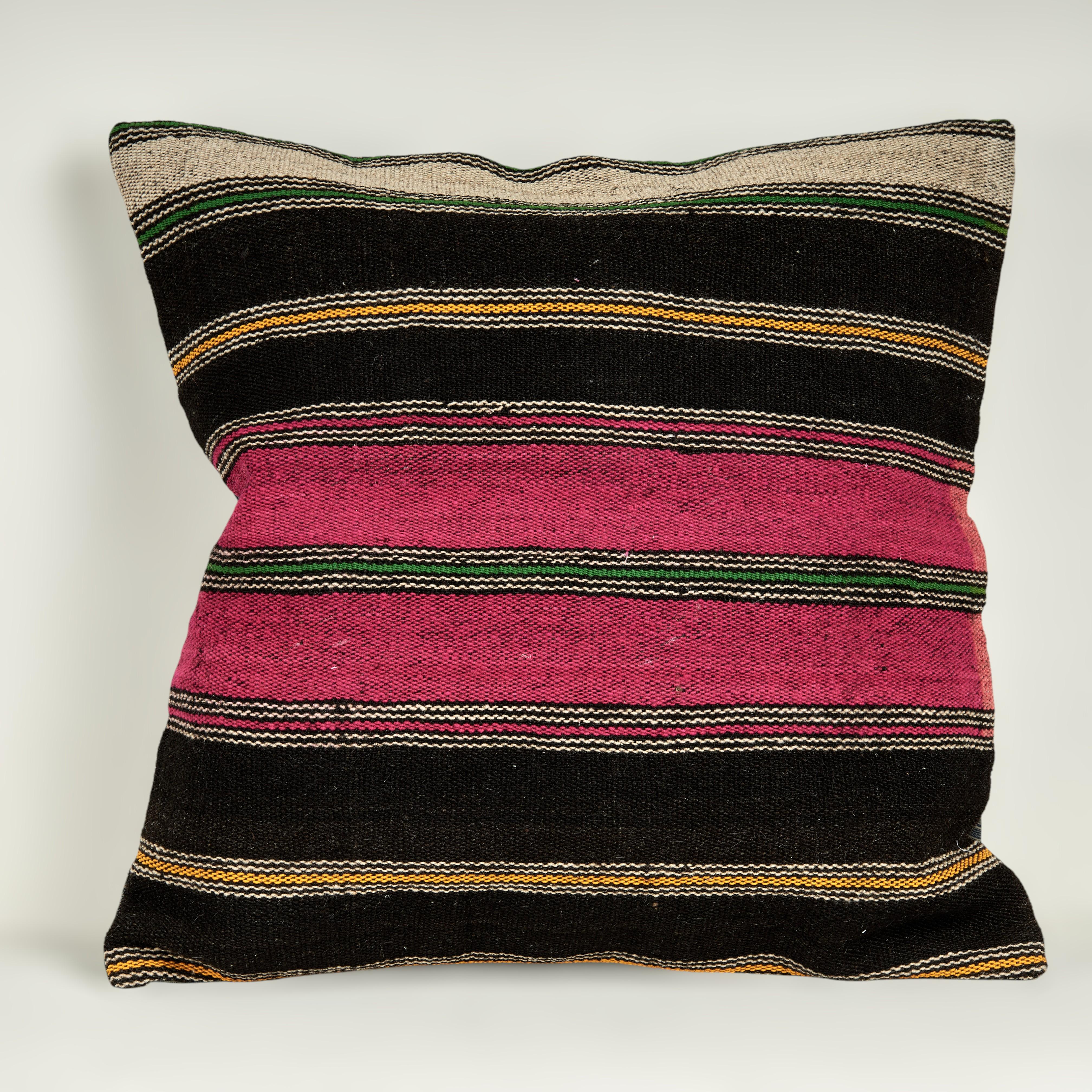 Fatto a mano Cuscini turchi a righe kilim in vendita