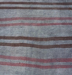 Turkish Kilim Vintage Runner with Striped Pattern 3'0 x 12'0