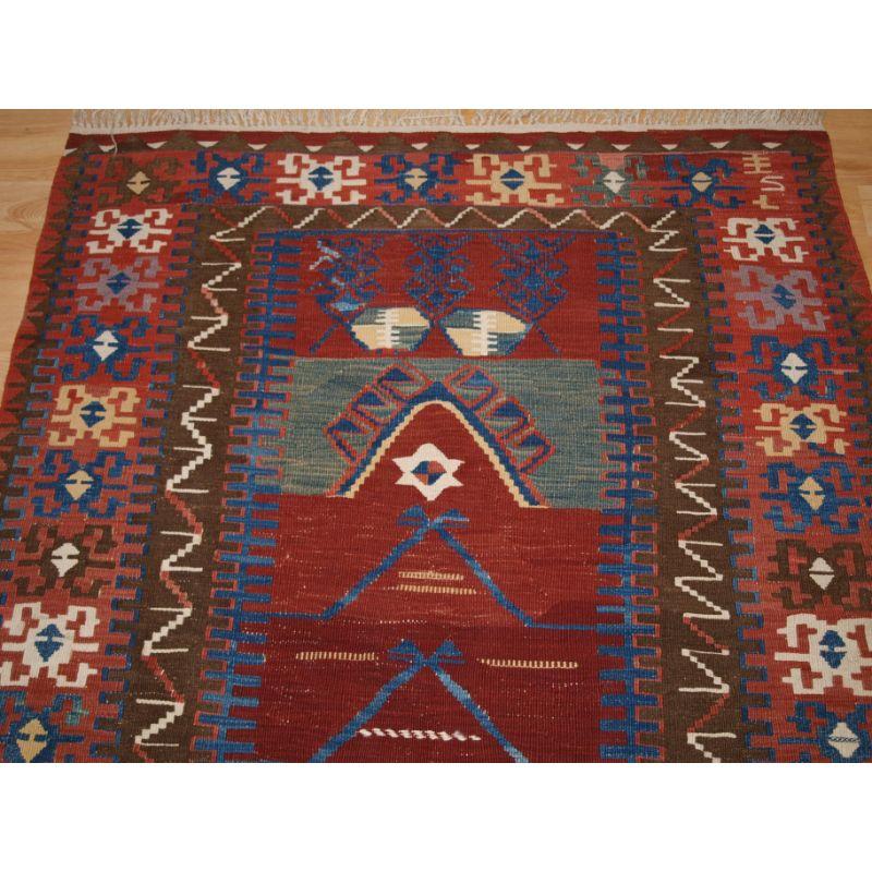 Turkish Konya Prayer Kilim, Recent Production, Natural Dyes In Good Condition For Sale In Moreton-In-Marsh, GB