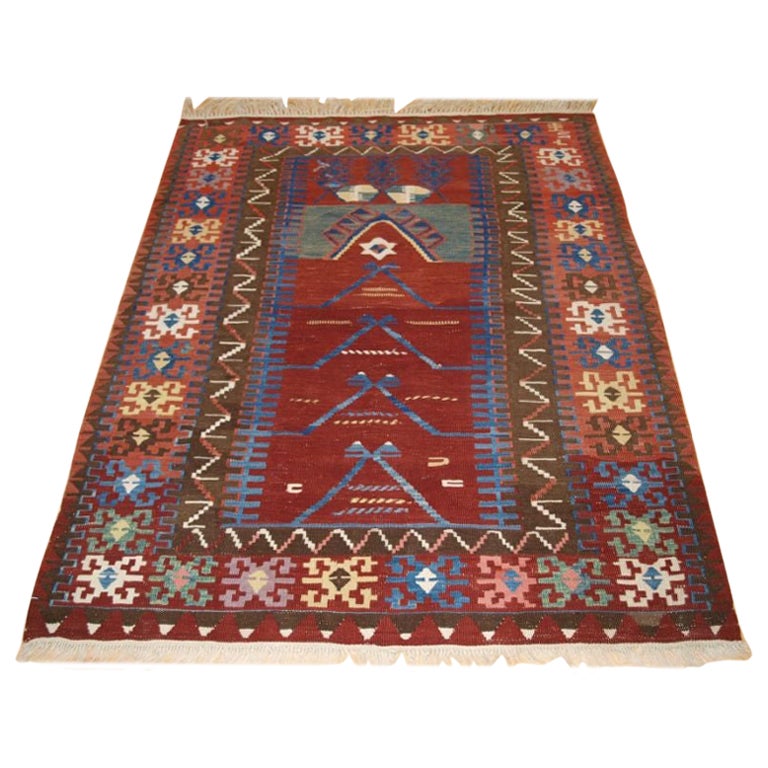 Kilim turco di Konya, produzione recente, tinture naturali