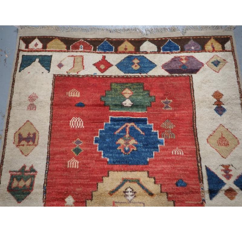 Turkish Konya Rug, Village Rug Made With Antique Wool, 19th Century In Excellent Condition For Sale In Moreton-In-Marsh, GB