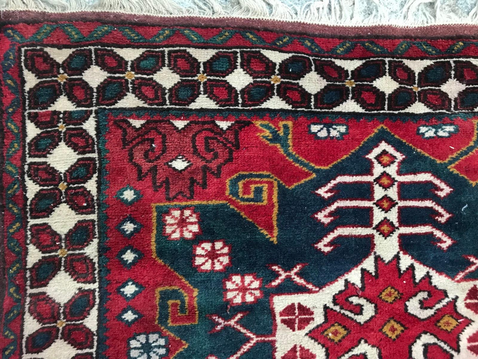 Wool Bobyrug’s Turkish Konya Vintage Rug For Sale