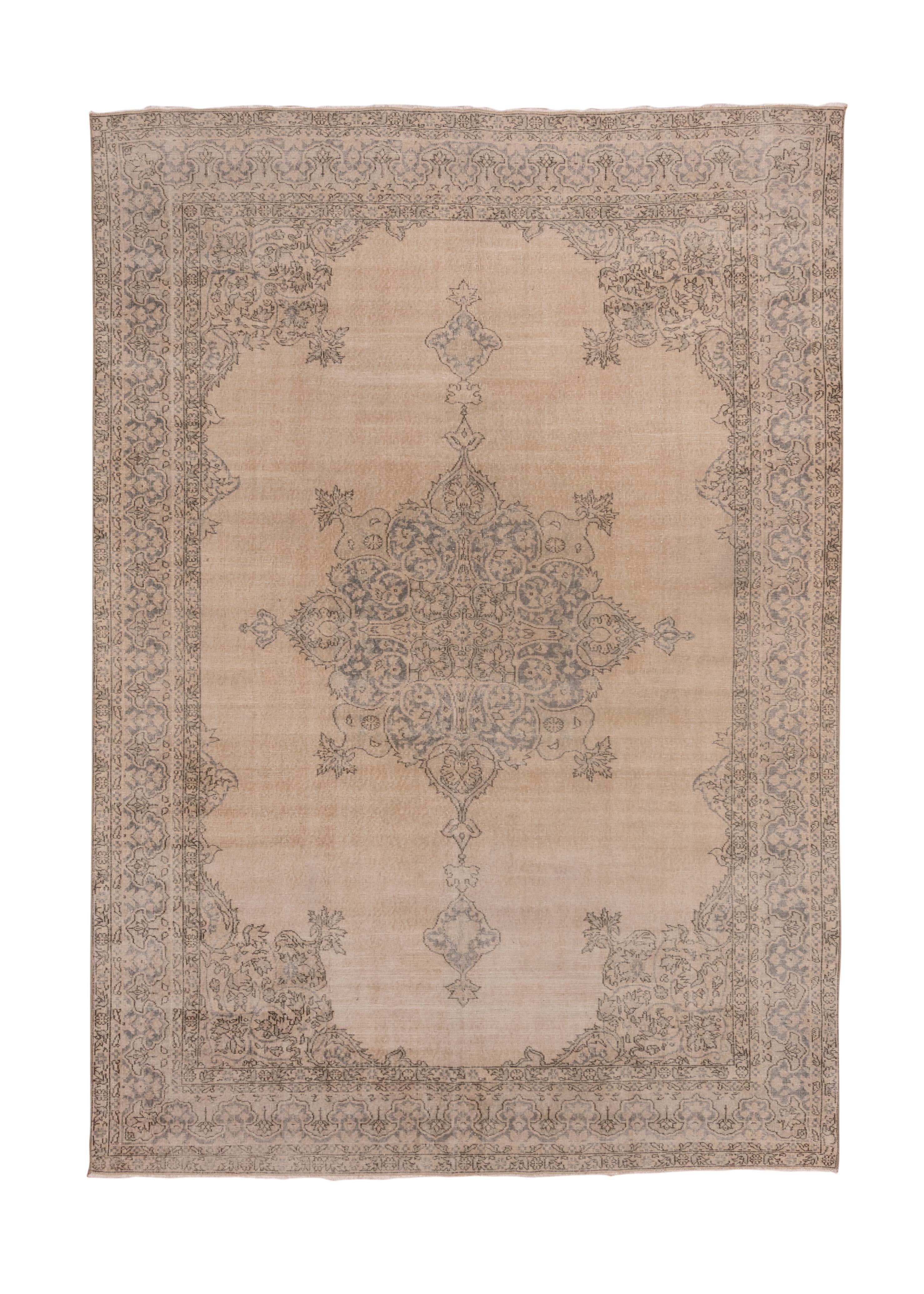 Alfombra turca grande con medallón Oushak rosa anaranjado - Antigüedad 1950 mediados del siglo XX en venta