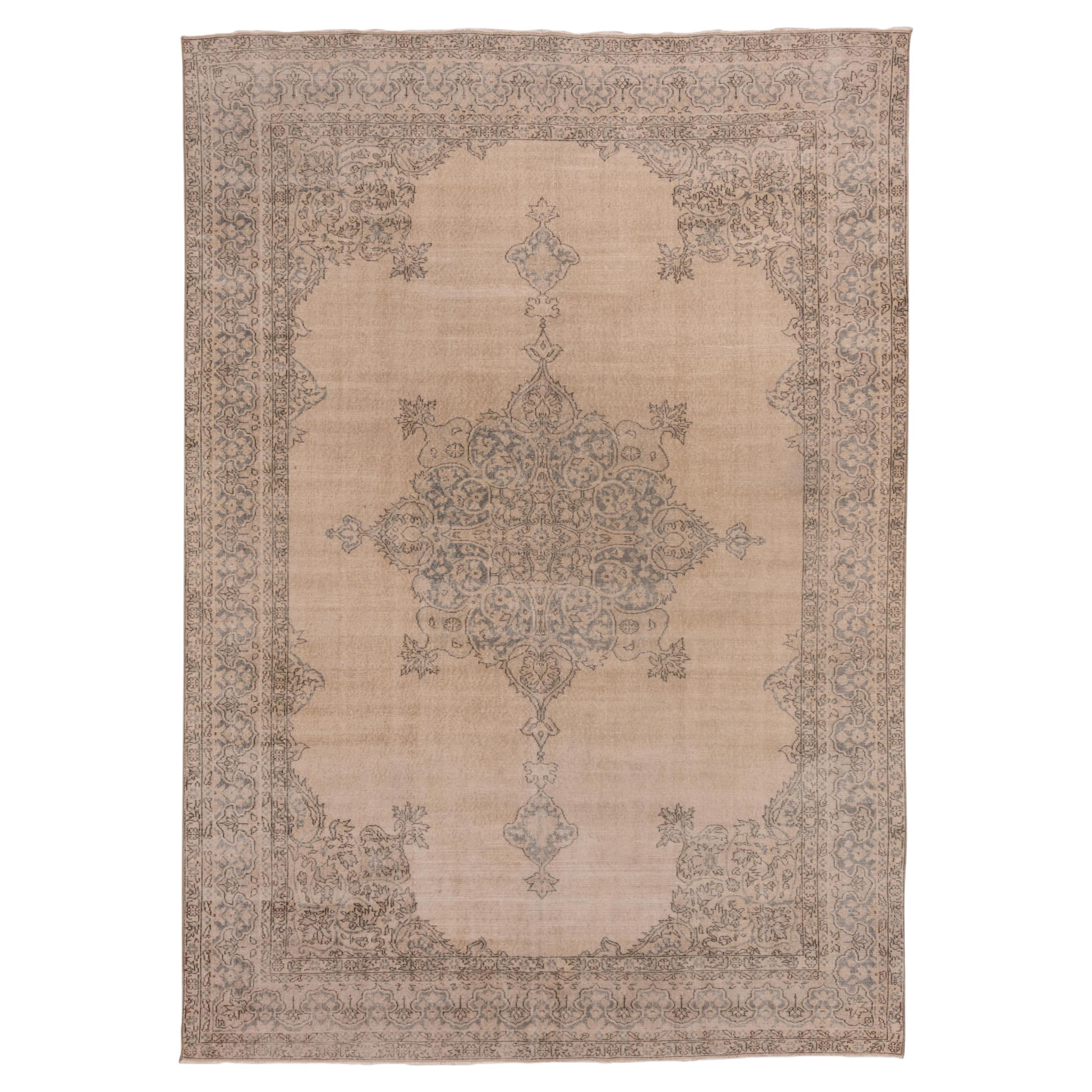 Turkish Large Medallion Oushak Pink Orange Rug - Antique 1950