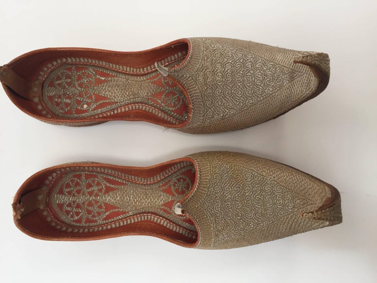 Turkish Leather Shoes with Gold Embroidered For Sale at 1stdibs