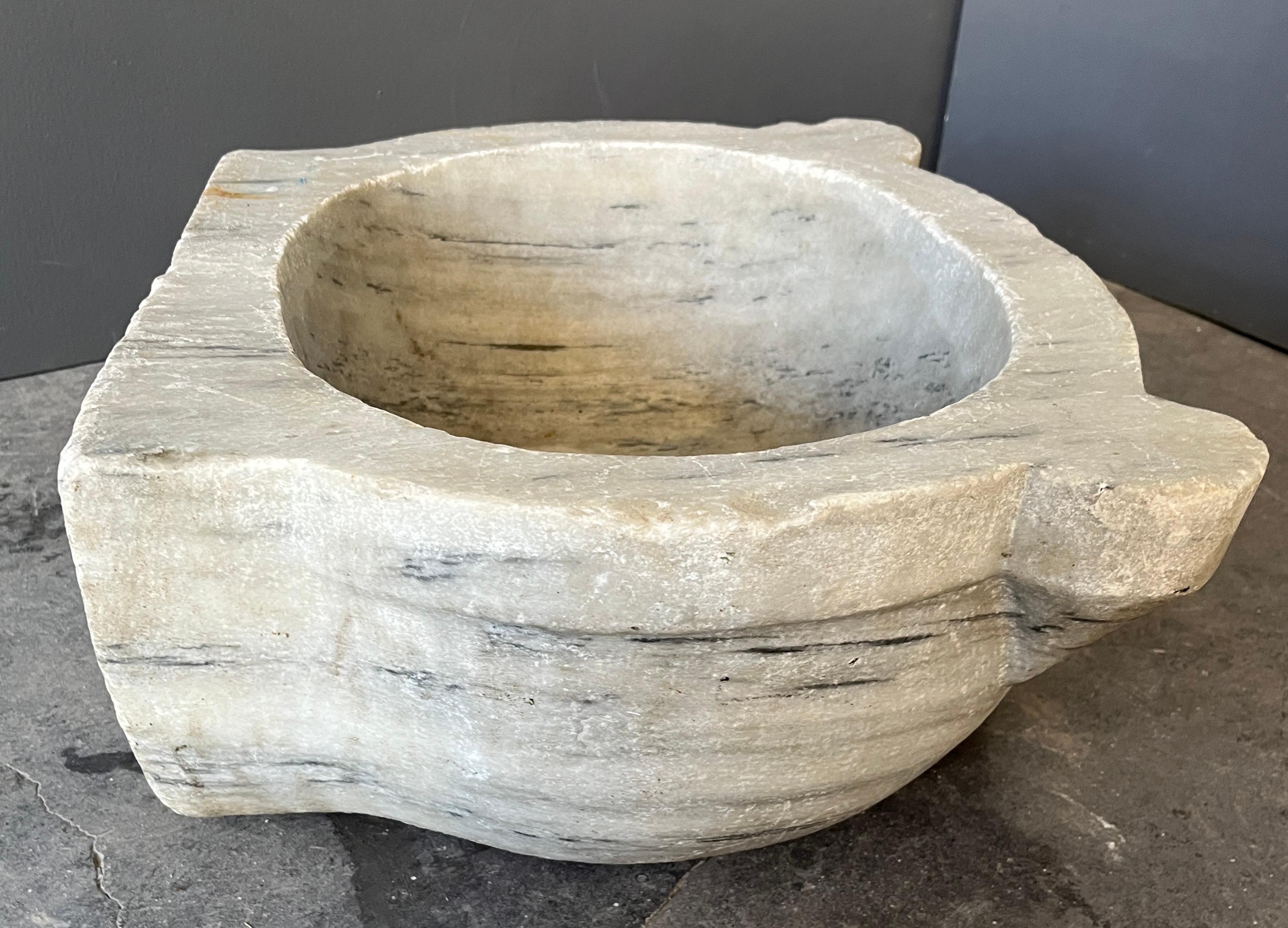 Brutalist Turkish Marble Sink For Sale