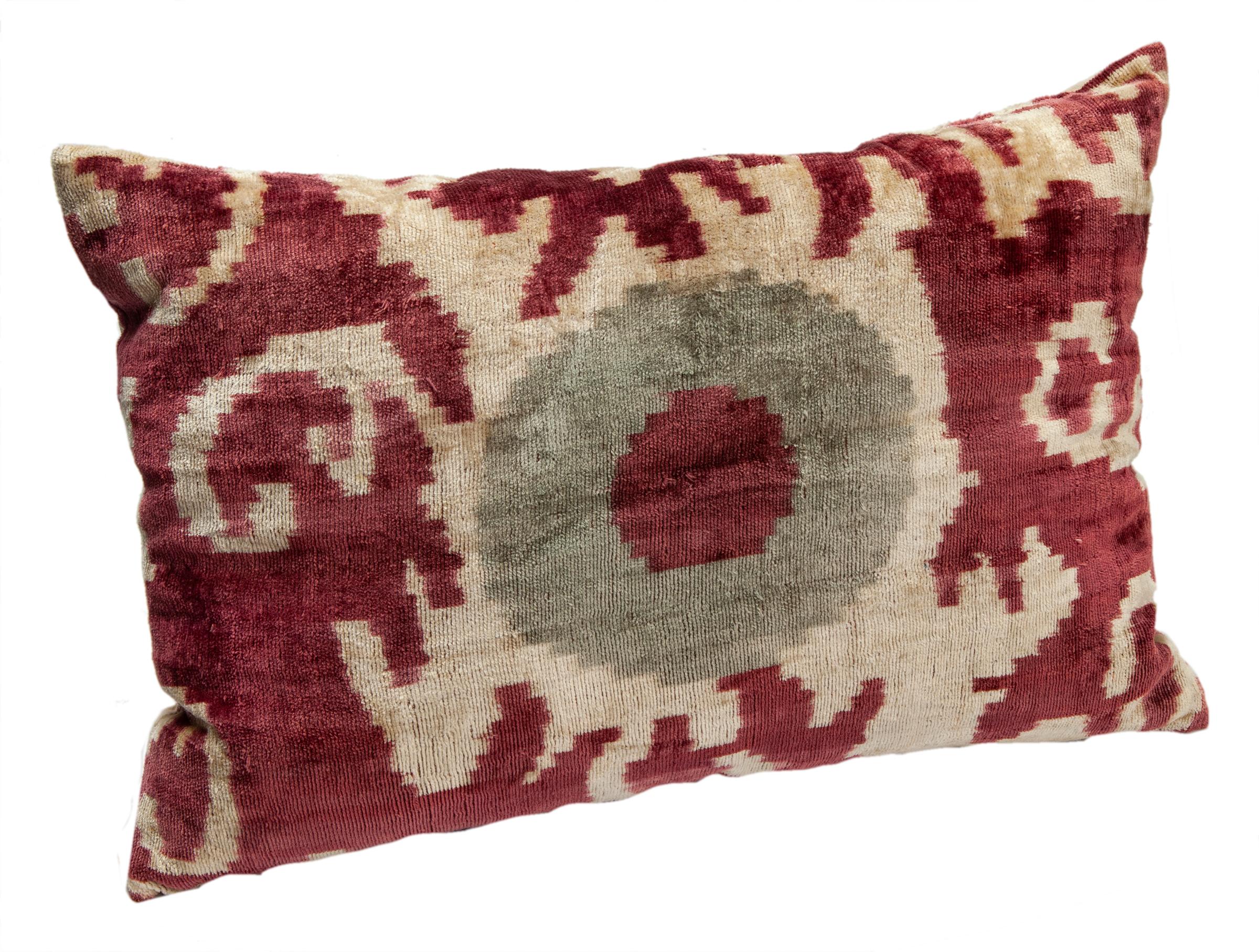 Hand-Crafted Turkish Mekhann Iktat Pillows a Pair For Sale