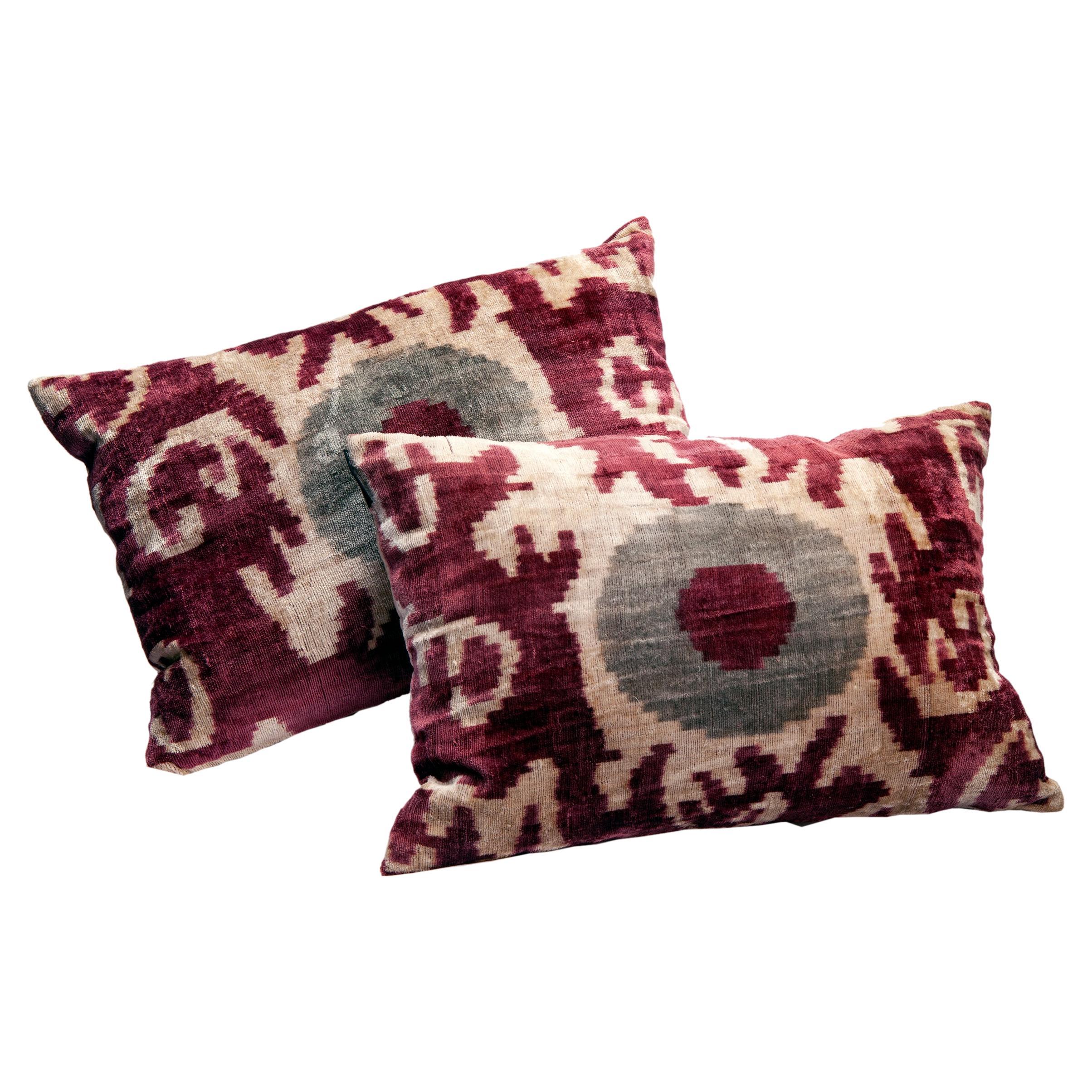 Turkish Mekhann Iktat Pillows a Pair