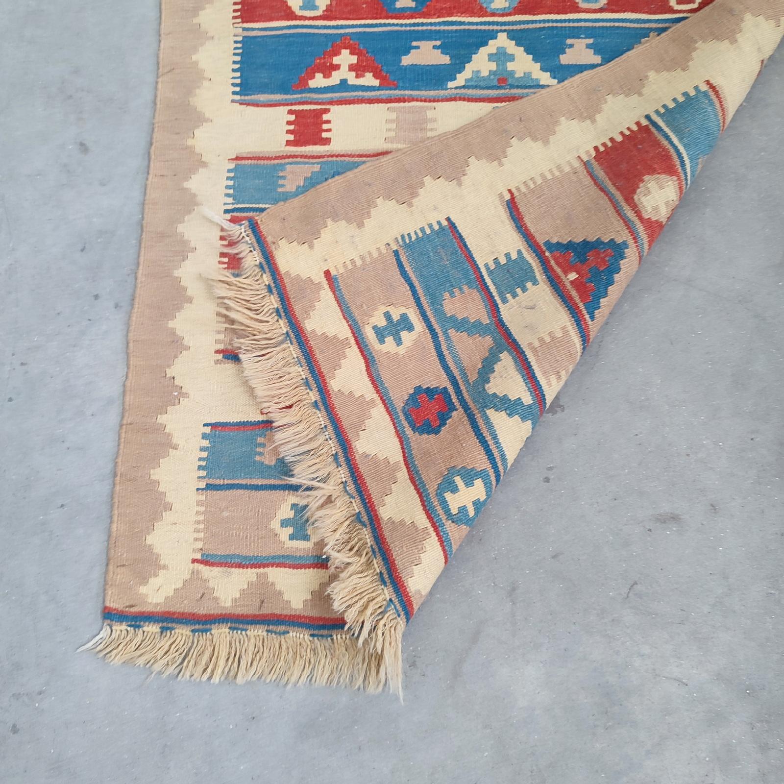 Qashqai Mini-Kelim-Teppich, Wandteppich, geometrisches Design, kostenloser Versand im Angebot 3