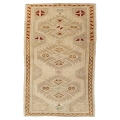 Turkish Mini Rug Oriental Hand Knotted Vintage Rug 1'10" x 2'10" #21045