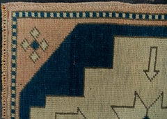 Türkischer Mini-Teppich – Orientalischer, handgeknüpfter Vintage-Teppich 30,5 cm x 76,2 cm #20618