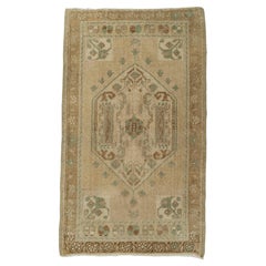 Turkish Mini Rug Oriental Hand Knotted Vintage Rug 1'10" x 3' #21091