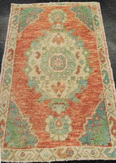 Turkish Mini Rug Oriental Hand Knotted Vintage Rug 1'10" x 3' #21159
