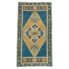 Turkish Mini Rug Oriental Hand Knotted Vintage Rug 1'10" x 3'4" #20739