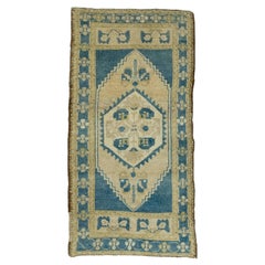 Turkish Mini Rug Oriental Hand Knotted Vintage Rug 1'10" x 3'7" #16427