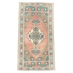 Mini-tapis turc oriental, tissé à la main, de style vintage, 30,5 cm x 112,7 cm #17869