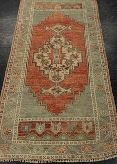 Türkischer Mini-Teppich – Orientalischer, handgeknüpfter Vintage-Teppich, 30,5 cm x 119,5 cm, Nr. 21250