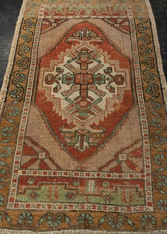 Türkischer Mini-Teppich – Orientalischer, handgeknüpfter Vintage-Teppich 33 cm x 97 cm #21210