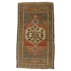 Türkischer Mini-Teppich, orientalischer, handgeknüpfter Vintage-Teppich, 33 cm x 101 cm, Nr. 21196