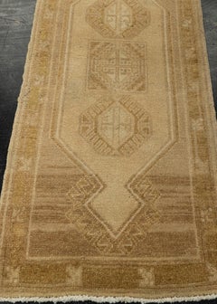 Türkischer Mini-Teppich, orientalischer, handgeknüpfter Vintage-Teppich, 30,5 cm x 116,8 cm, Nr. 21175