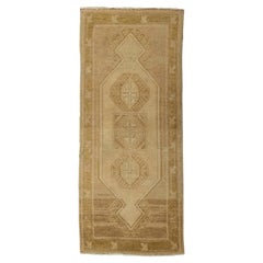 Türkischer Mini-Teppich, orientalischer, handgeknüpfter Vintage-Teppich, 30,5 cm x 116,8 cm, Nr. 21175