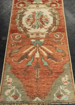 Türkischer Mini-Teppich, orientalischer, handgeknüpfter Vintage-Teppich, 40 cm x 91 cm, Nr. 21238