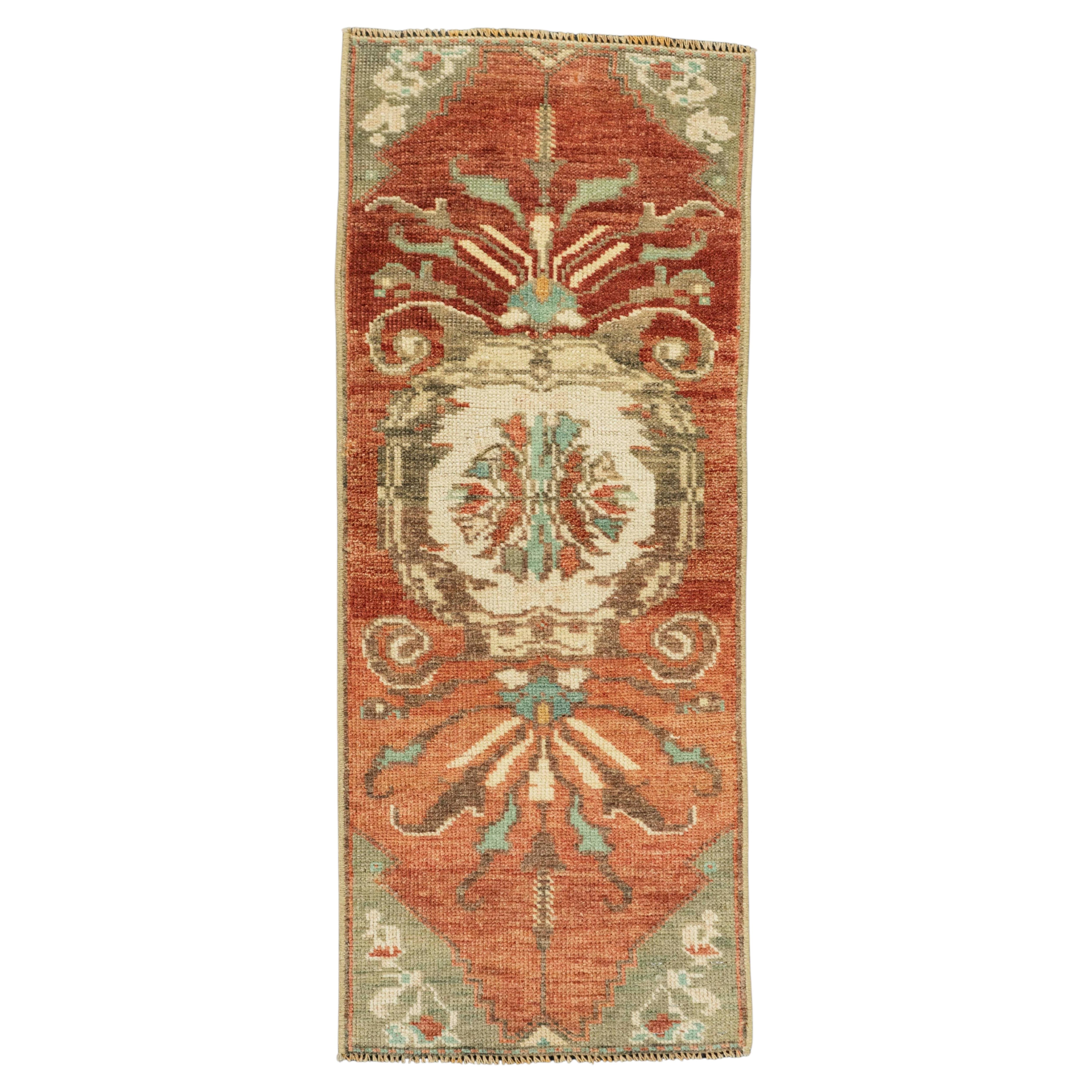 Tappeto turco mini, tappeto orientale vintage annodato a mano, 40 cm x 90 cm #21238