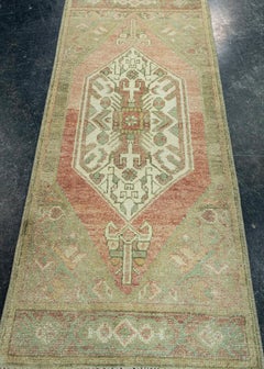 Mini-tapis turc oriental, tissé à la main, de style vintage, 40,6 cm x 94,3 cm #20732