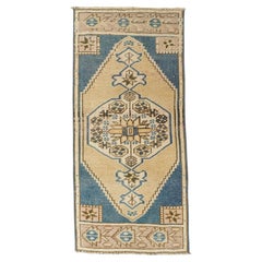 Turkish Mini Rug Oriental Hand Knotted Vintage Rug 1'5" x 3' #21221