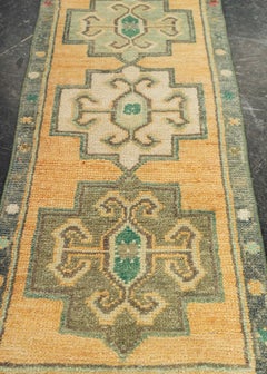 Türkischer Mini-Teppich, orientalischer, handgeknüpfter Vintage-Teppich, 45,7 cm x 97,5 cm, Nr. 21297