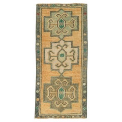 Türkischer Mini-Teppich, orientalischer, handgeknüpfter Vintage-Teppich, 45,7 cm x 97,5 cm, Nr. 21297