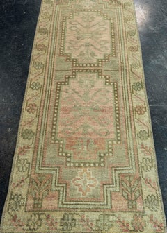 Turkish Mini Rug Oriental Hand Knotted Vintage Rug 1'5" x 3'6" #20735