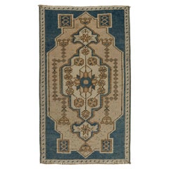 Turkish Mini Rug Oriental Hand Knotted Vintage Rug 1'6" x 2'7" #21223