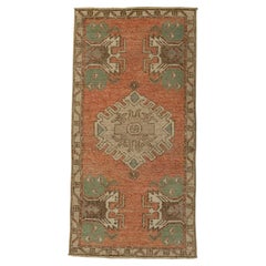 Türkischer Mini-Teppich, orientalischer, handgeknüpfter Vintage-Teppich, 48 cm x 91 cm, Nr. 21209