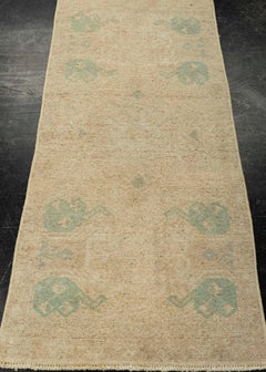 Türkischer Mini-Teppich, orientalischer, handgeknüpfter Vintage-Teppich, 48 cm x 100 cm, Nr. 21200
