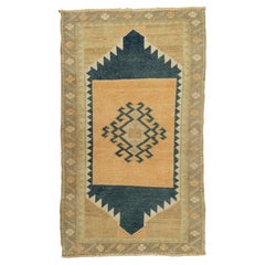 Turkish Mini Rug Oriental Hand Knotted Vintage Rug 1'7" x 1'8" #21155